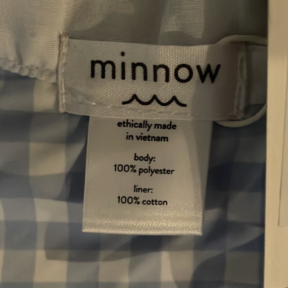 New Minnow Baby Oasis Blue & White Gingham Hat - Picture 2 of 3